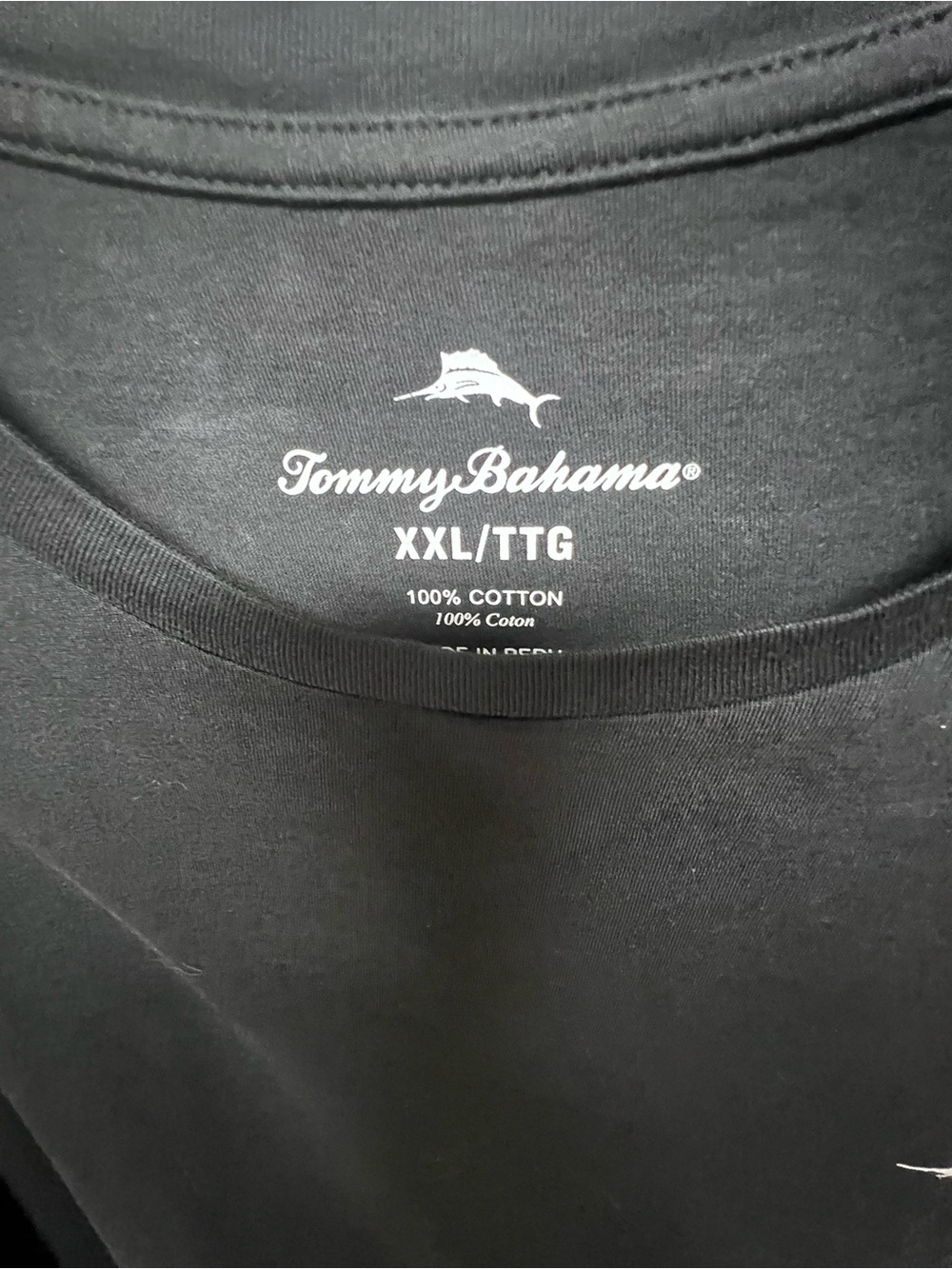 TOMMY BAHAMA BLACK SHORT SLEEVE MARLIN LOGO T-SHIRT. SIZE XXL. 100% Cotton - Picture 8 of 8